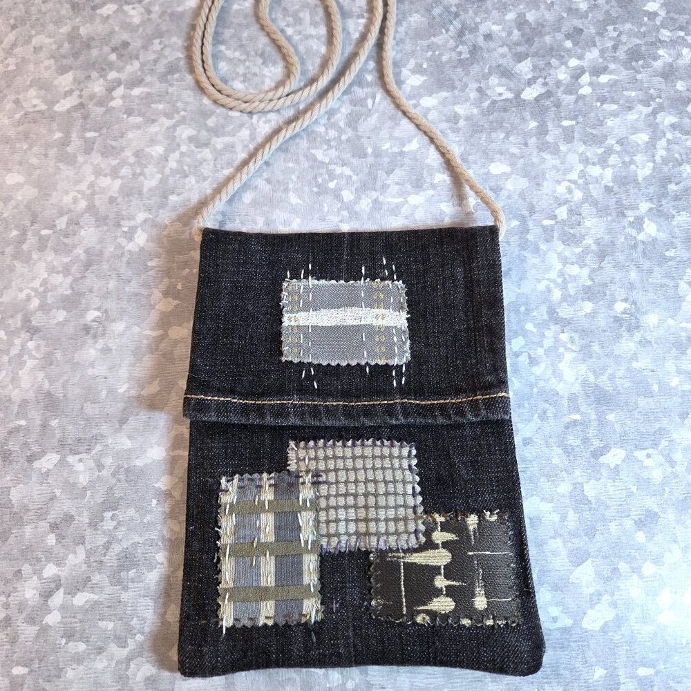 Denim Hand Crafted Crossbody Bag